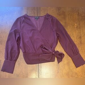 Elegant Purple Polka Dot Blouse by Loft